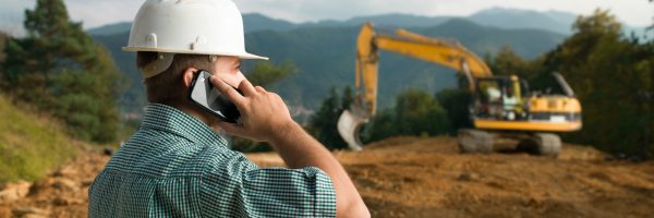 male engineer talking on the phone